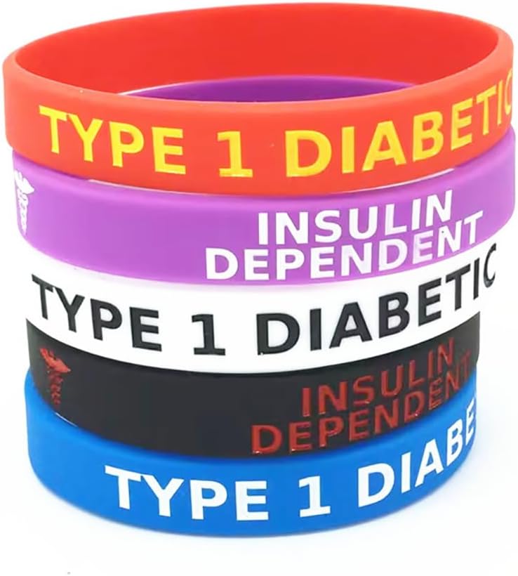 OutstandLong 5 Pack Sport Medical Alert ID Blood Thinner Silicone Bracelet Rubber Medical Awareness Wristbands 7.5" - Image 1